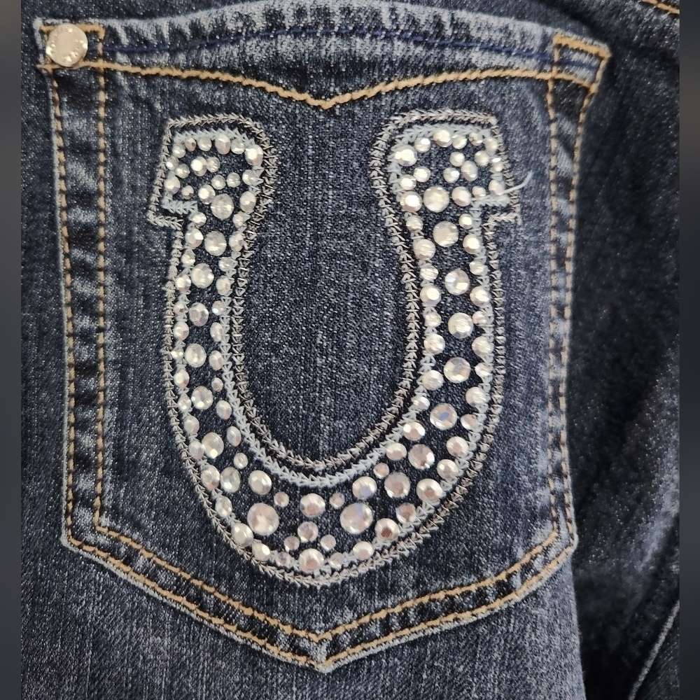 Lawman western bootcut women jeans bling cowgirl denim rodeo Nashville size 9 - Picture 8 of 11